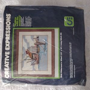 Vintage Creative Expressions 3848 Fisherman's Wharf 24"×18" Long Stitch Kit